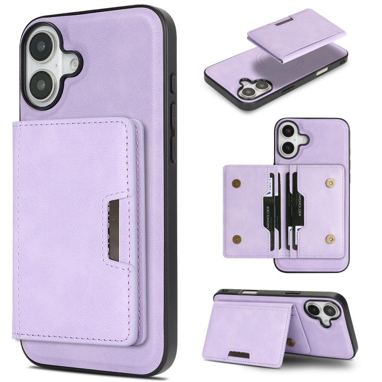 Ốp lưng điện thoại da Kalebol MagSafe nam châm chắc chắn có túi đựng thẻ gập đôi, dành cho iPhone 17 Pro Max, dành cho iPhone 17 Pro, dành cho iPhone 17, dành cho iPhone Air