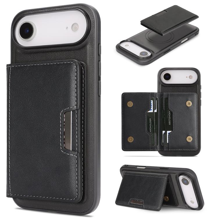 Ốp lưng điện thoại da Kalebol MagSafe nam châm chắc chắn có túi đựng thẻ gập đôi, dành cho iPhone 17 Pro Max, dành cho iPhone 17 Pro, dành cho iPhone 17, dành cho iPhone Air