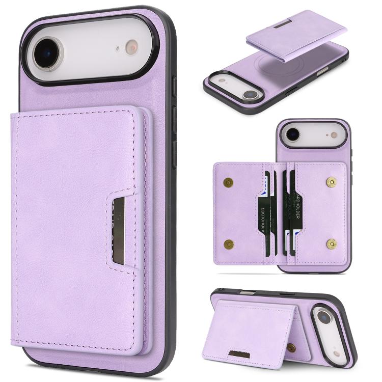 Ốp lưng điện thoại da Kalebol MagSafe nam châm chắc chắn có túi đựng thẻ gập đôi, dành cho iPhone 17 Pro Max, dành cho iPhone 17 Pro, dành cho iPhone 17, dành cho iPhone Air