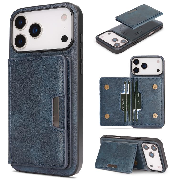 Ốp lưng điện thoại da Kalebol MagSafe nam châm chắc chắn có túi đựng thẻ gập đôi, dành cho iPhone 17 Pro Max, dành cho iPhone 17 Pro, dành cho iPhone 17, dành cho iPhone Air