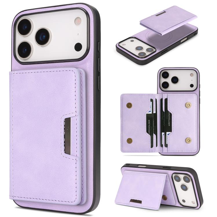 Ốp lưng điện thoại da Kalebol MagSafe nam châm chắc chắn có túi đựng thẻ gập đôi, dành cho iPhone 17 Pro Max, dành cho iPhone 17 Pro, dành cho iPhone 17, dành cho iPhone Air