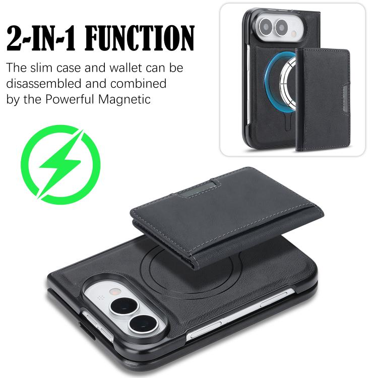 Ốp lưng điện thoại da Kalebol MagSafe nam châm chắc chắn có túi đựng thẻ gập đôi, dành cho iPhone 17 Pro Max, dành cho iPhone 17 Pro, dành cho iPhone 17, dành cho iPhone Air