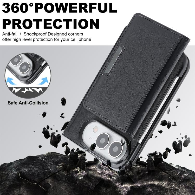 Ốp lưng điện thoại da Kalebol MagSafe nam châm chắc chắn có túi đựng thẻ gập đôi, dành cho iPhone 17 Pro Max, dành cho iPhone 17 Pro, dành cho iPhone 17, dành cho iPhone Air