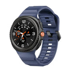 Dây đồng hồ silicone khóa cài màu đen sóng Wave, Dành cho Samsung Galaxy Watch8 / Watch8 Classic