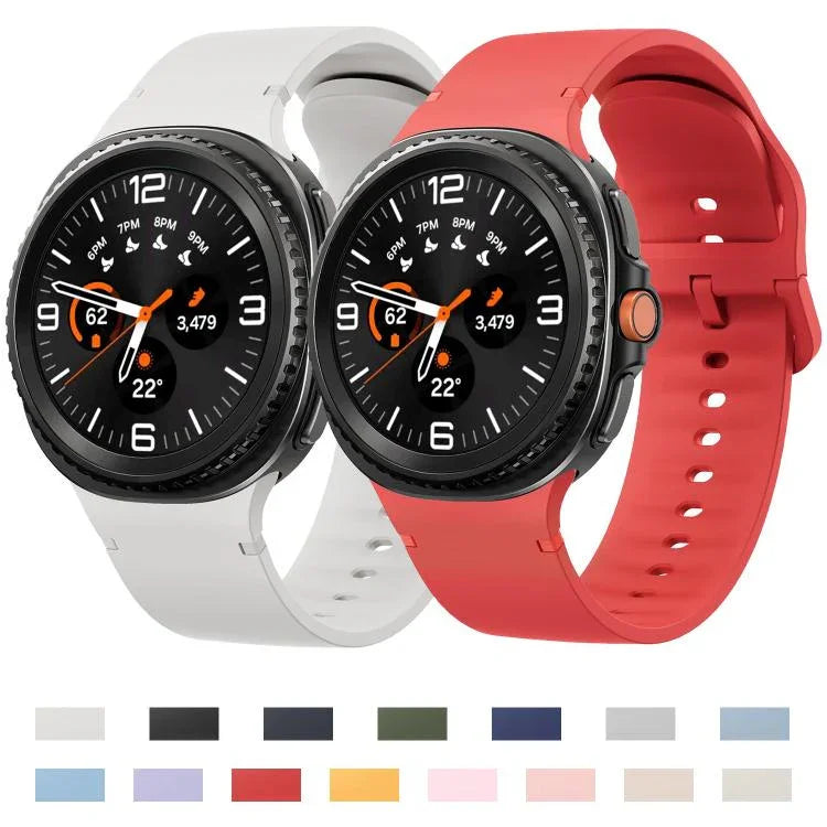 Dây đồng hồ silicone may chỉ màu trơn cho Samsung Galaxy Watch8 / Watch8 Classic, S, M