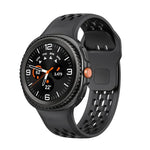 Dây đồng hồ silicone khóa cài ngược màu đen kiểu lỗ, Dành cho Samsung Galaxy Watch8 / Watch8 Classic