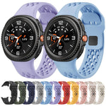 Dây đồng hồ silicone khóa cài ngược màu đen kiểu lỗ, Dành cho Samsung Galaxy Watch8 / Watch8 Classic