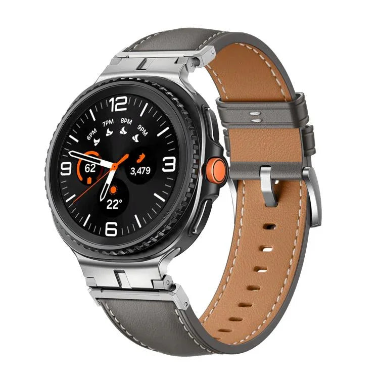 Dây Đồng Hồ Da Thật Đầu Kim Loại, Cho Samsung Galaxy Watch8 / Watch8 Classic