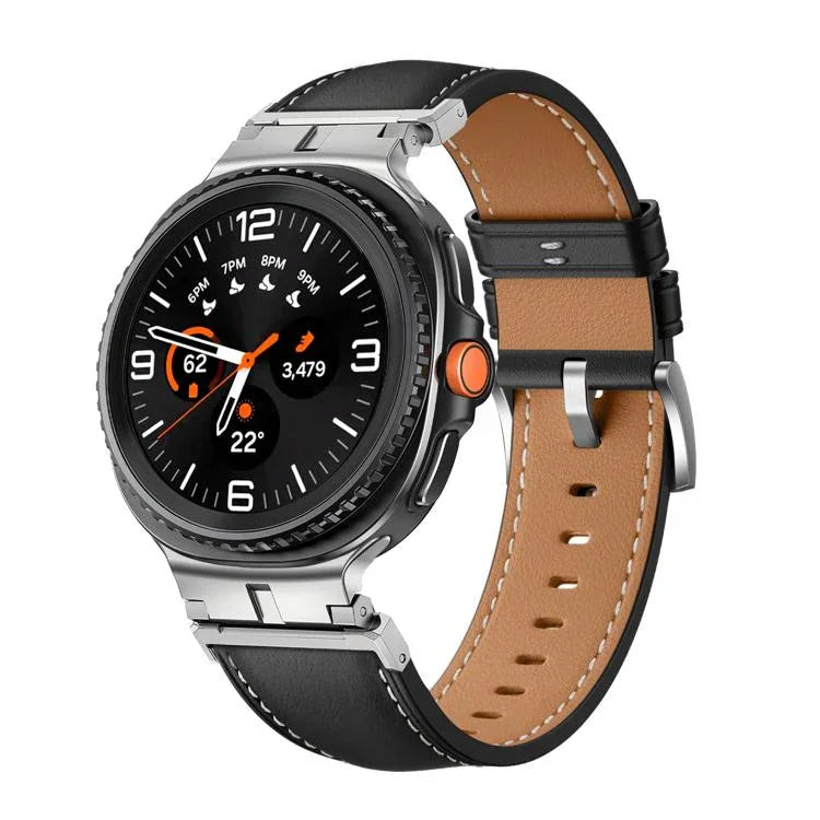 Dây Đồng Hồ Da Thật Đầu Kim Loại, Cho Samsung Galaxy Watch8 / Watch8 Classic