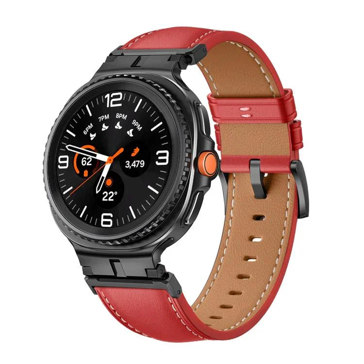 Dây Đồng Hồ Da Thật Đầu Kim Loại, Cho Samsung Galaxy Watch8 / Watch8 Classic