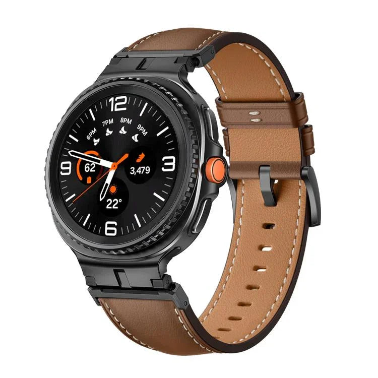 Dây Đồng Hồ Da Thật Đầu Kim Loại, Cho Samsung Galaxy Watch8 / Watch8 Classic