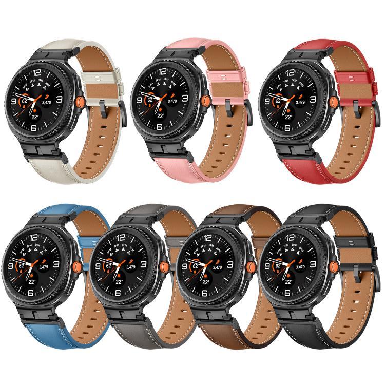 Dây Đồng Hồ Da Thật Đầu Kim Loại, Cho Samsung Galaxy Watch8 / Watch8 Classic