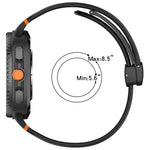 Dây đồng hồ silicone thở được, may chỉ, khóa nam châm màu đen, Dành cho Samsung Galaxy Watch8 / Watch8 Classic