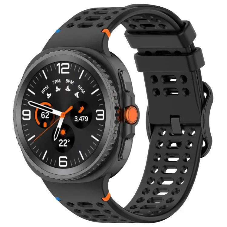 Eight-shaped Buckle Breathable Stitched Silicone Watch Band, For Samsung Galaxy Watch8 / Watch8 Classic