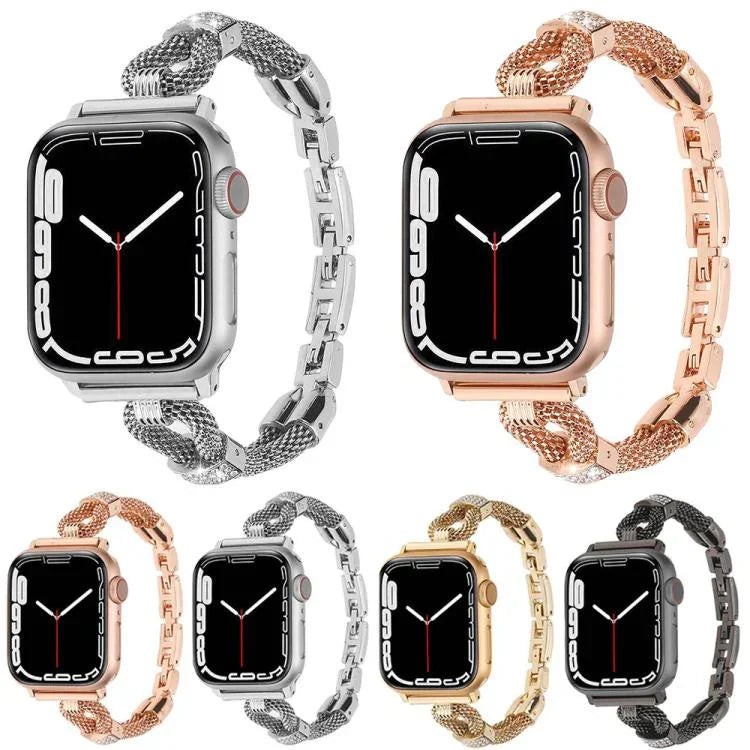 Dây đồng hồ kim loại mắt xích đồng đính kim cương, Dành cho Apple Watch 46mm / 49mm / 45mm / 44mm, Dành cho Apple Watch 42mm / 41mm / 40mm / 38mm
