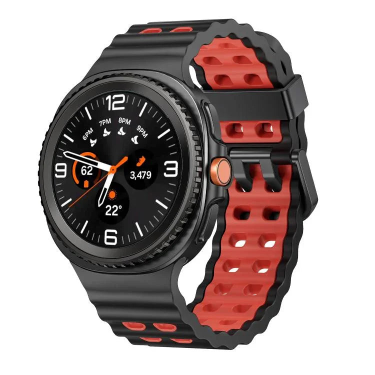 Dây đồng hồ silicone hai màu kiểu khóa nhả nhanh phong cách đại dương, dành cho Samsung Galaxy Watch8 / Watch8 Classic