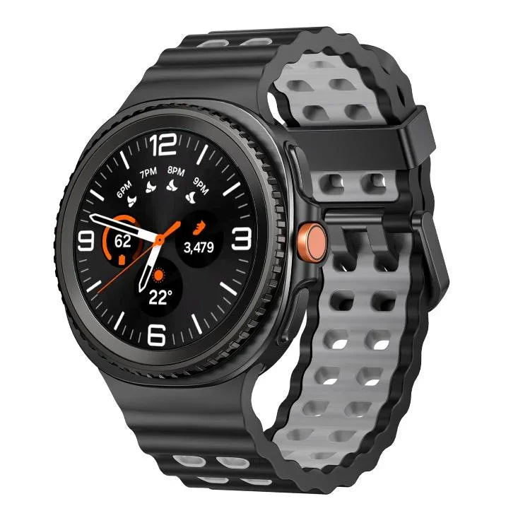 Dây đồng hồ silicone hai màu kiểu khóa nhả nhanh phong cách đại dương, dành cho Samsung Galaxy Watch8 / Watch8 Classic