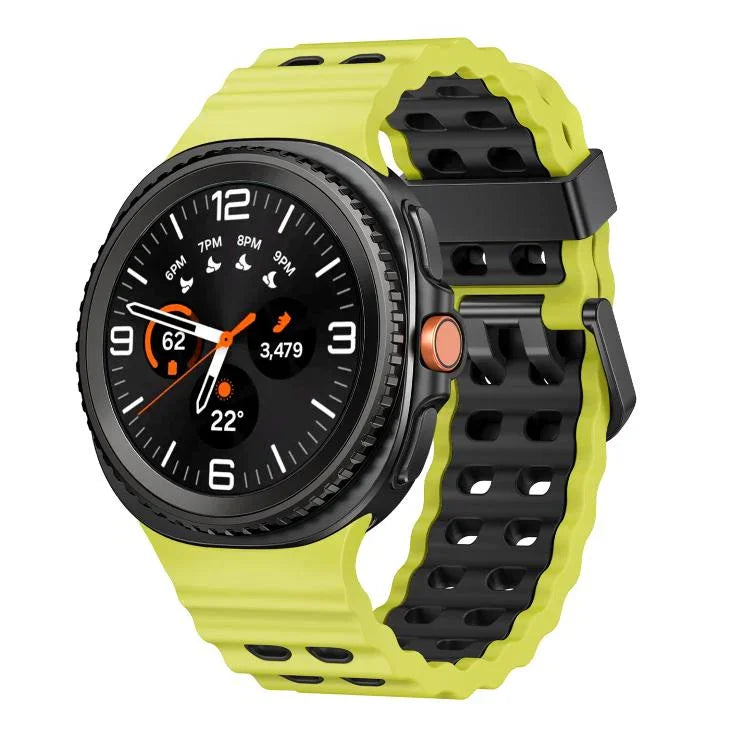Dây đồng hồ silicone hai màu kiểu khóa nhả nhanh phong cách đại dương, dành cho Samsung Galaxy Watch8 / Watch8 Classic