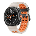 Dây đồng hồ silicone hai màu kiểu khóa nhả nhanh phong cách đại dương, dành cho Samsung Galaxy Watch8 / Watch8 Classic