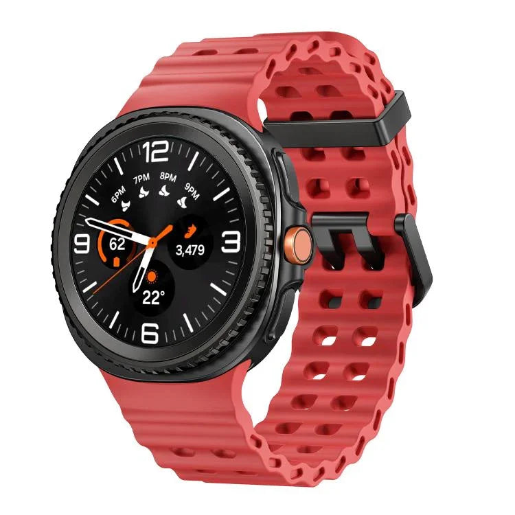 Ocean Style Quick Release Buckle Solid Color Silicone Watch Band, For Samsung Galaxy Watch8 / Watch8 Classic