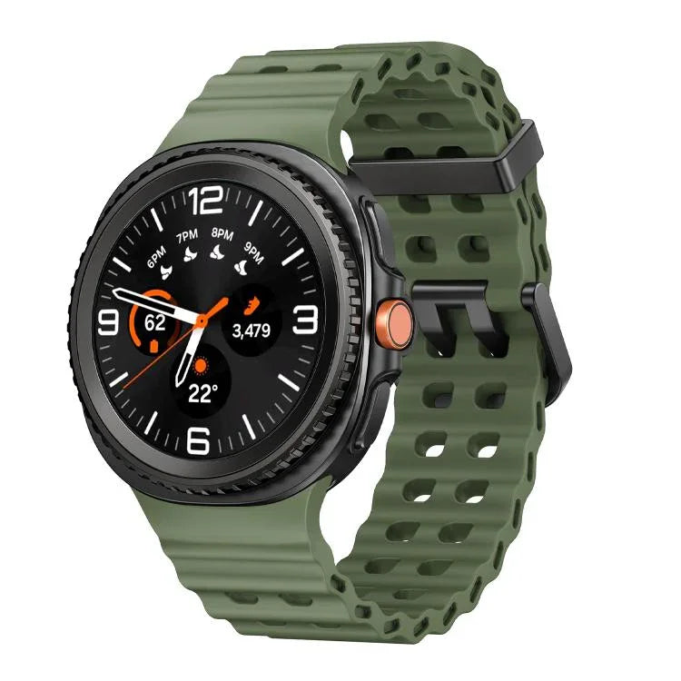 Ocean Style Quick Release Buckle Solid Color Silicone Watch Band, For Samsung Galaxy Watch8 / Watch8 Classic