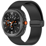 Dây đồng hồ silicone khóa nam châm họa tiết kẻ nhỏ, Dành cho Samsung Galaxy Watch8 / Watch8 Classic