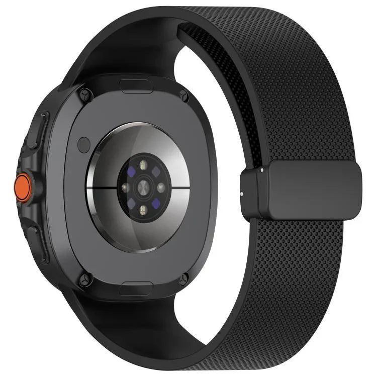 Dây đồng hồ silicone khóa nam châm họa tiết kẻ nhỏ, Dành cho Samsung Galaxy Watch8 / Watch8 Classic