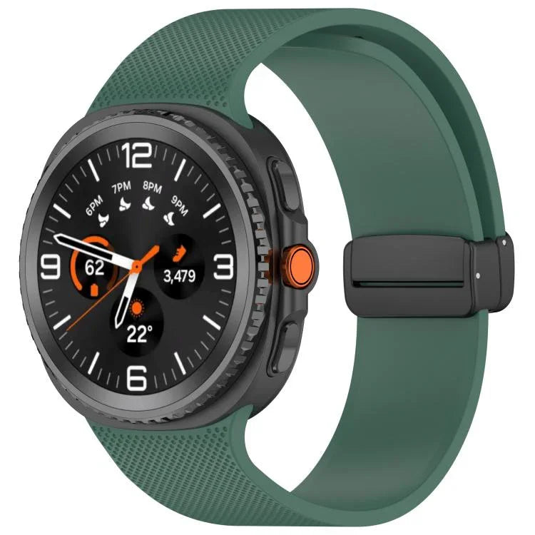 Dây đồng hồ silicone khóa nam châm họa tiết kẻ nhỏ, Dành cho Samsung Galaxy Watch8 / Watch8 Classic