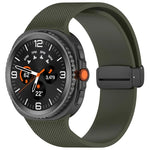 Dây đồng hồ silicone khóa nam châm họa tiết kẻ nhỏ, Dành cho Samsung Galaxy Watch8 / Watch8 Classic