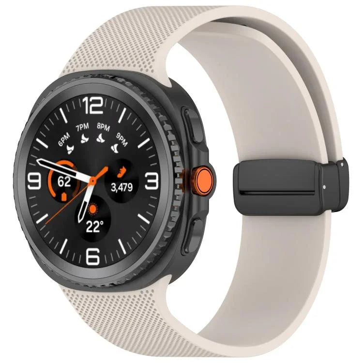 Dây đồng hồ silicone khóa nam châm họa tiết kẻ nhỏ, Dành cho Samsung Galaxy Watch8 / Watch8 Classic