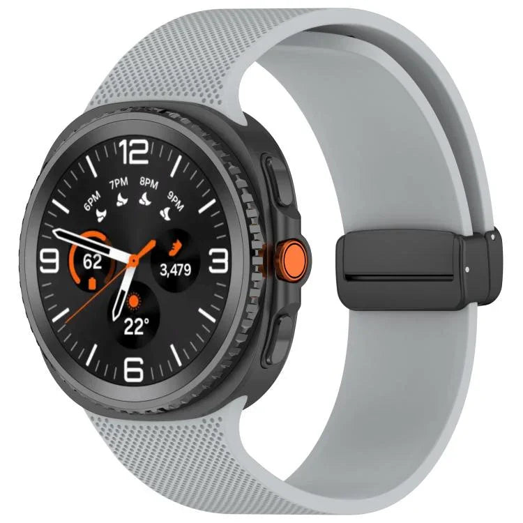 Dây đồng hồ silicone khóa nam châm họa tiết kẻ nhỏ, Dành cho Samsung Galaxy Watch8 / Watch8 Classic