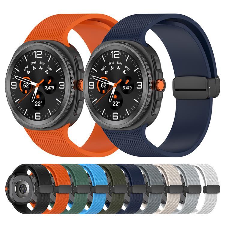 Dây đồng hồ silicone khóa nam châm họa tiết kẻ nhỏ, Dành cho Samsung Galaxy Watch8 / Watch8 Classic