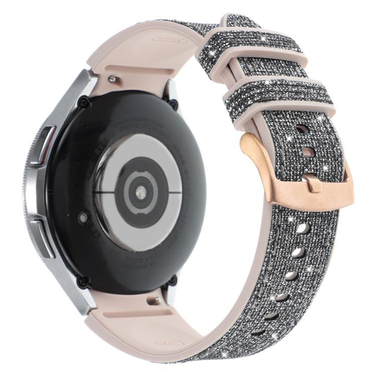 Glitter Silicone Hybrid Leather Watch Band, For Samsung Galaxy Watch 7 40 / 44mm