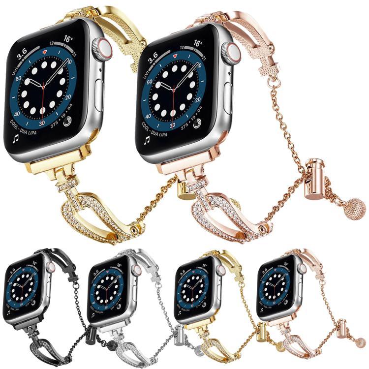 Dây đồng hồ hợp kim kẽm vòng tay kim cương hình chữ U, Dành cho Apple Watch 46mm / 49mm / 45mm / 44mm, Dành cho Apple Watch 42mm / 41mm / 40mm / 38mm