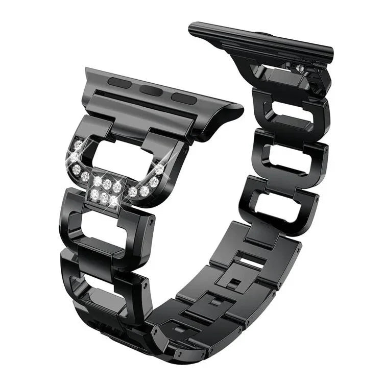 Dây đồng hồ hợp kim kẽm kim cương vuông, Dành cho Apple Watch 46mm / 49mm / 45mm / 44mm, Dành cho Apple Watch 42mm / 41mm / 40mm / 38mm