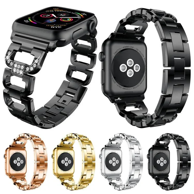 Dây đồng hồ hợp kim kẽm kim cương vuông, Dành cho Apple Watch 46mm / 49mm / 45mm / 44mm, Dành cho Apple Watch 42mm / 41mm / 40mm / 38mm
