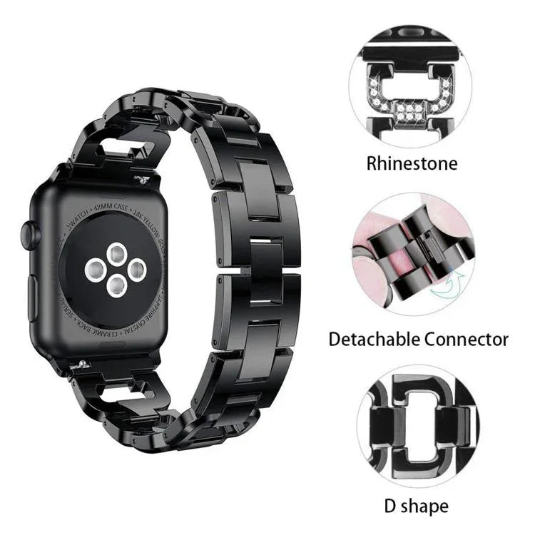 Dây đồng hồ hợp kim kẽm kim cương vuông, Dành cho Apple Watch 46mm / 49mm / 45mm / 44mm, Dành cho Apple Watch 42mm / 41mm / 40mm / 38mm