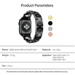 Dây đồng hồ hợp kim kẽm kim cương vuông, Dành cho Apple Watch 46mm / 49mm / 45mm / 44mm, Dành cho Apple Watch 42mm / 41mm / 40mm / 38mm