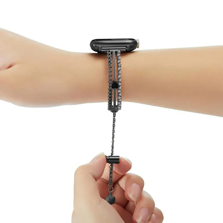 Dây đồng hồ hợp kim kẽm vòng tay tình yêu đá trắng, Dành cho Apple Watch 46mm / 49mm / 45mm / 44mm, Dành cho Apple Watch 42mm / 41mm / 40mm / 38mm