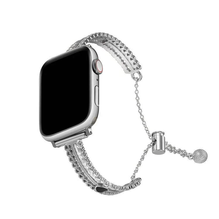 Dây đồng hồ hợp kim kẽm vòng tay tình yêu đá trắng, Dành cho Apple Watch 46mm / 49mm / 45mm / 44mm, Dành cho Apple Watch 42mm / 41mm / 40mm / 38mm