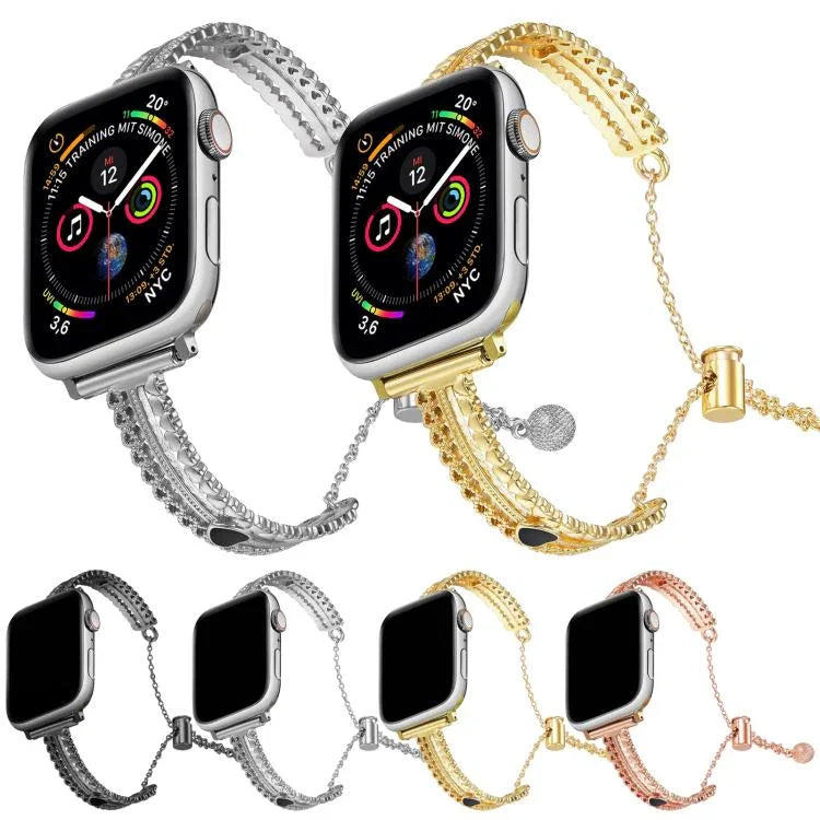 Dây đồng hồ hợp kim kẽm vòng tay tình yêu đá trắng, Dành cho Apple Watch 46mm / 49mm / 45mm / 44mm, Dành cho Apple Watch 42mm / 41mm / 40mm / 38mm