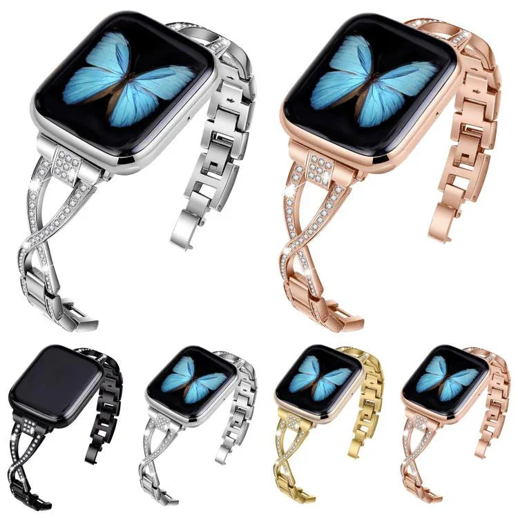 Dây đồng hồ hợp kim kẽm kim cương chéo, Dành cho Apple Watch 46mm / 49mm / 45mm / 44mm, Dành cho Apple Watch 42mm / 41mm / 40mm / 38mm