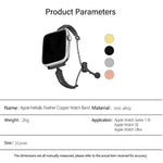 Dây đồng hồ hợp kim kẽm đồng lông vũ kim loại, Dành cho Apple Watch 46mm / 49mm / 45mm / 44mm, Dành cho Apple Watch 42mm / 41mm / 40mm / 38mm