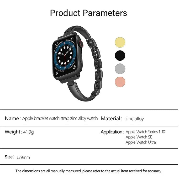 Dây đồng hồ hợp kim kẽm vòng tay kim loại, Dành cho Apple Watch 46mm / 49mm / 45mm / 44mm, Dành cho Apple Watch 42mm / 41mm / 40mm / 38mm