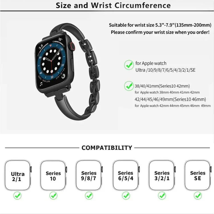 Dây đồng hồ hợp kim kẽm vòng tay kim loại, Dành cho Apple Watch 46mm / 49mm / 45mm / 44mm, Dành cho Apple Watch 42mm / 41mm / 40mm / 38mm
