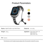 Dây đồng hồ hợp kim kẽm chuỗi vòng đôi, Dành cho Apple Watch 46mm / 49mm / 45mm / 44mm, Dành cho Apple Watch 42mm / 41mm / 40mm / 38mm