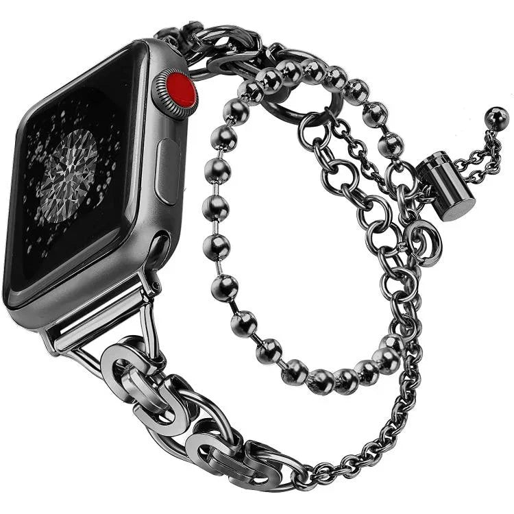 Dây đồng hồ hợp kim kẽm chuỗi hạt vòng đôi, Dành cho Apple Watch 46mm / 49mm / 45mm / 44mm, Dành cho Apple Watch 42mm / 41mm / 40mm / 38mm