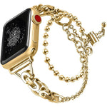 Dây đồng hồ hợp kim kẽm chuỗi hạt vòng đôi, Dành cho Apple Watch 46mm / 49mm / 45mm / 44mm, Dành cho Apple Watch 42mm / 41mm / 40mm / 38mm