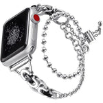 Dây đồng hồ hợp kim kẽm chuỗi hạt vòng đôi, Dành cho Apple Watch 46mm / 49mm / 45mm / 44mm, Dành cho Apple Watch 42mm / 41mm / 40mm / 38mm