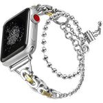 Dây đồng hồ hợp kim kẽm chuỗi hạt vòng đôi, Dành cho Apple Watch 46mm / 49mm / 45mm / 44mm, Dành cho Apple Watch 42mm / 41mm / 40mm / 38mm